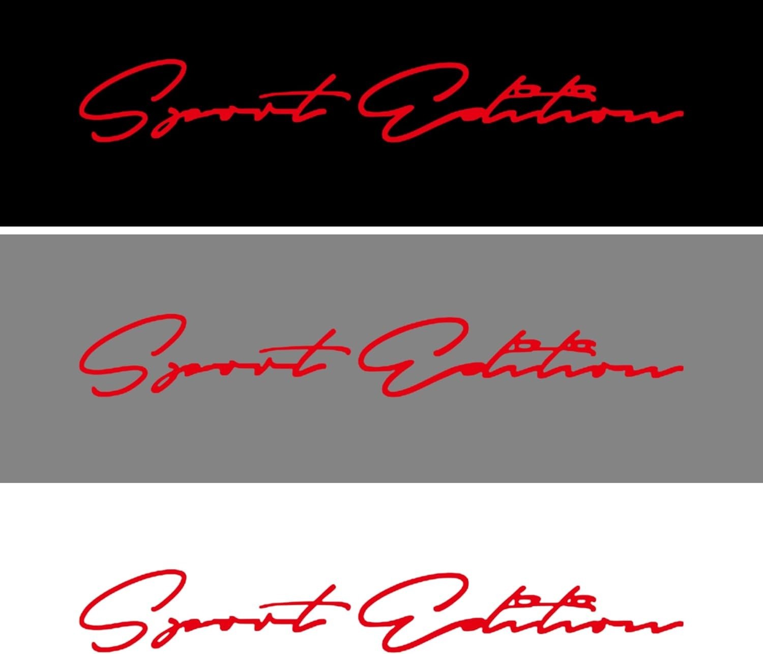 Fade Resistant Car Hood Vinyl Decals – 15” Red Sport Letters (2 Pc Set)