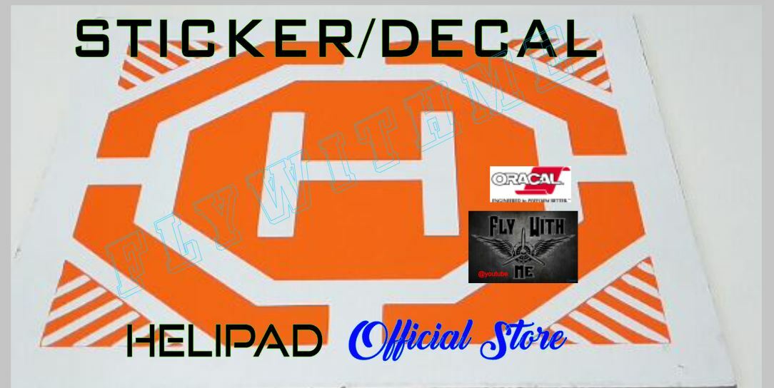 QUADCOPTER LANDING PAD VINYL DIY DECAL ORANGE OUTDOOR DECAL VINYL READY TO INST.