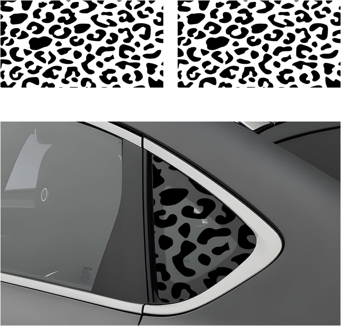 Stylish Vehicle Decals: 2 PCS Leopard Print for Side & Rear Windows, Waterproof