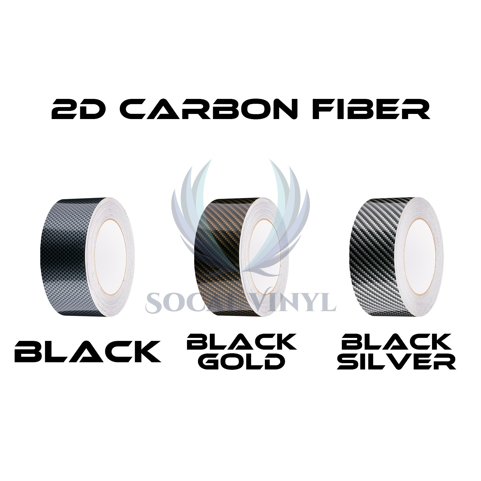 2D High Gloss Carbon Fiber Racing Stripes Vinyl Wrap Sticker 10/25/50/75 FT