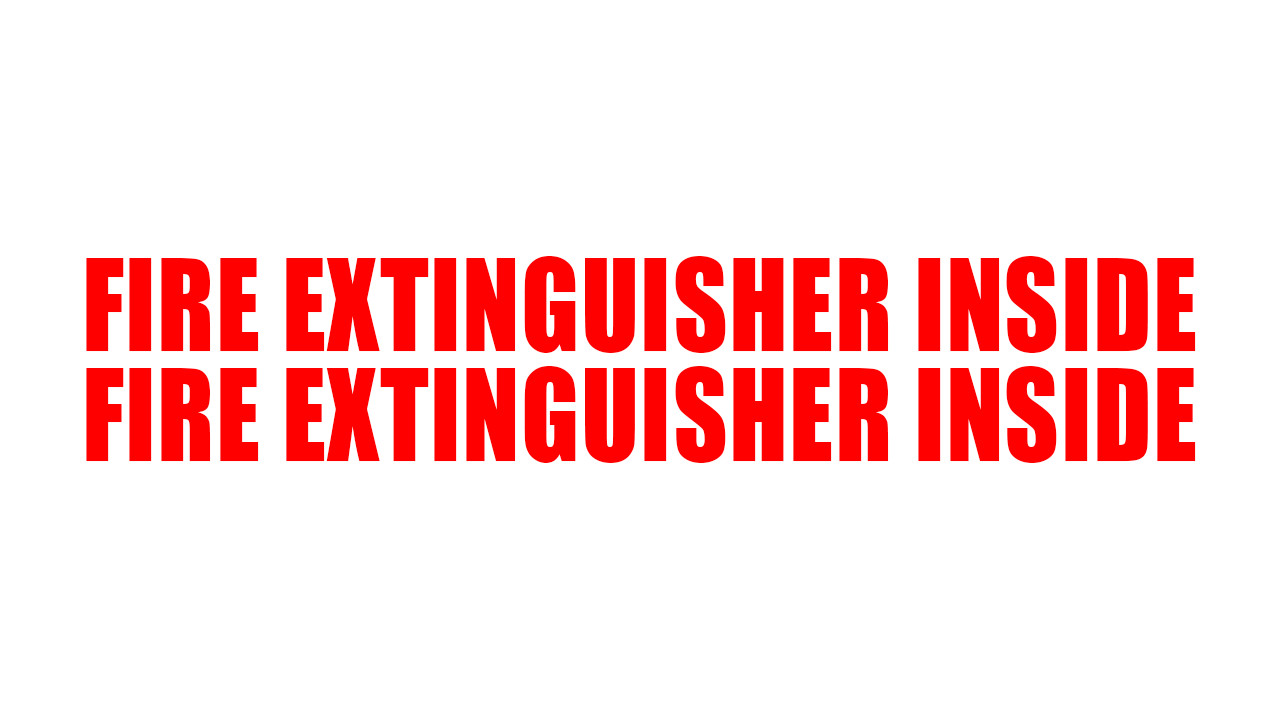 Fire Extinguisher Inside Sticker Decal for Semi Truck (2 Pieces)