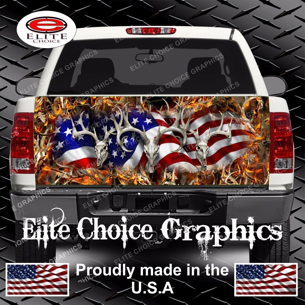 American Buck Camo Truck Tailgate Wrap Vinyl Graphic Decal Sticker Wrap