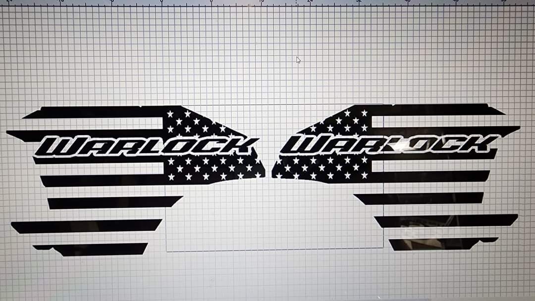 American Flag Bed Graphics. Compatible With Dodge Ram Warlock . Both Sides