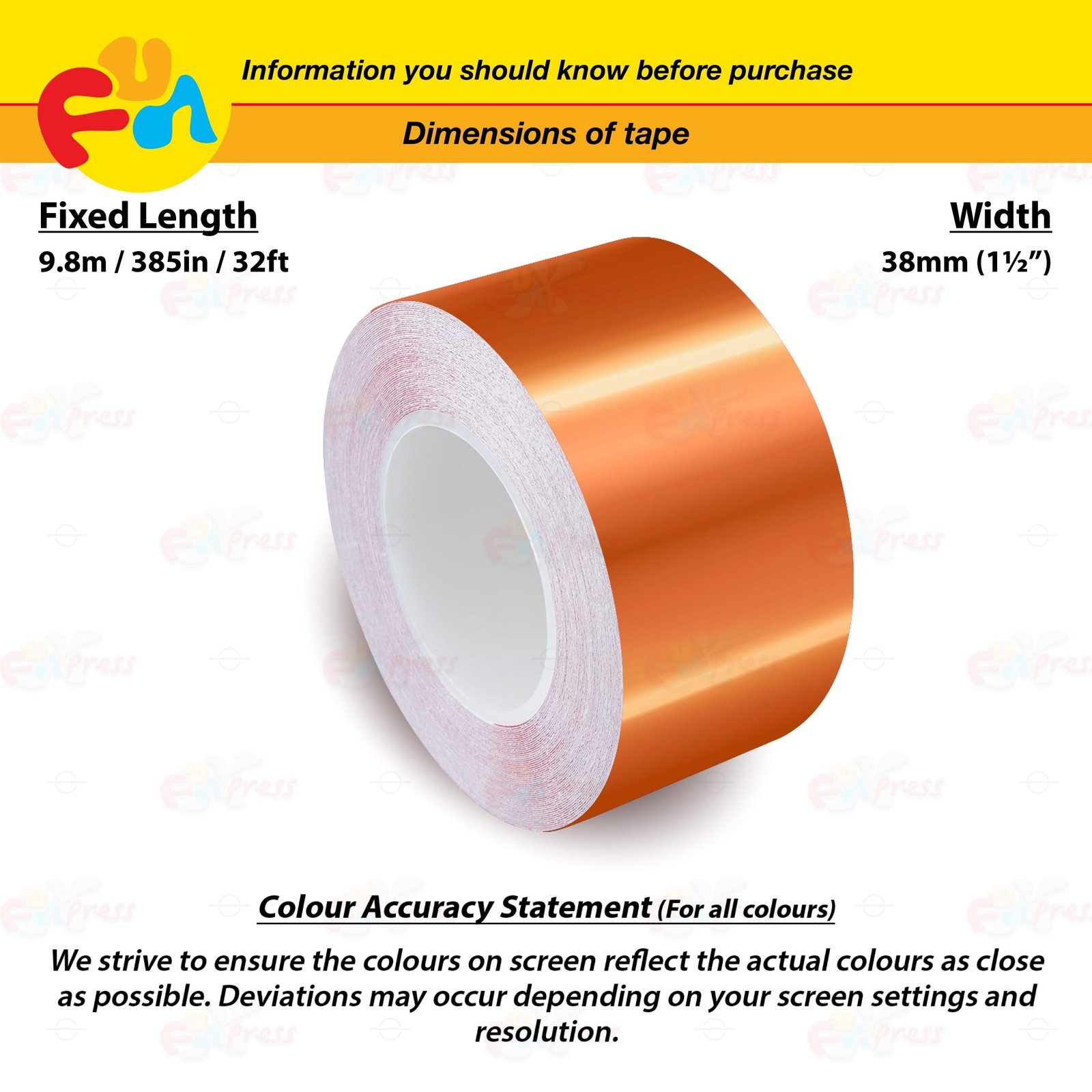CHROME BURNT-ORANGE 1-1/2″ STRIPE Car Model Motorcycle TAPE Vinyl Sticker 38mm