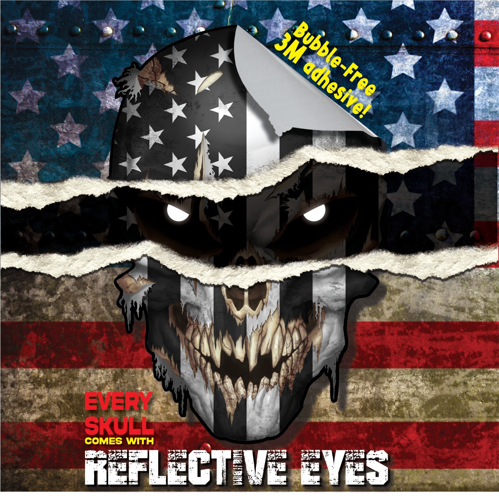 American Flag Skull Decal Sticker Car Truck Window Bumper Vinyl First Responder