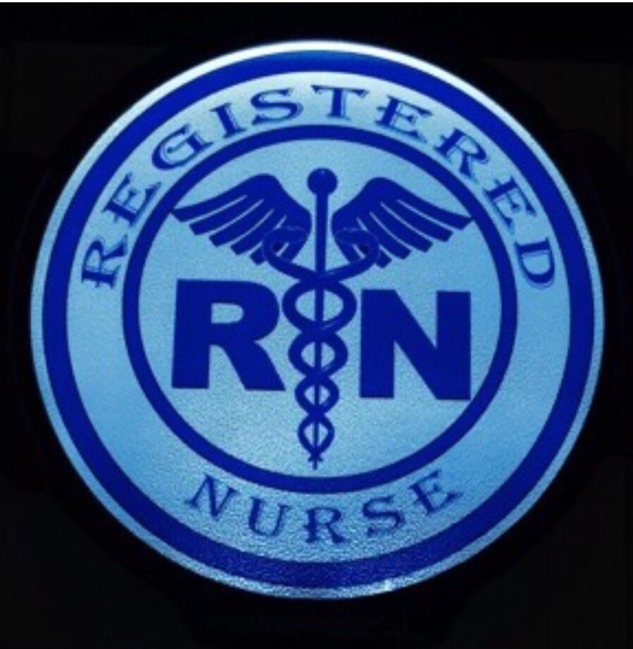 Registered Nurse Light Up Decal Powerdecal Backlit LED Motion Sensing Auto Decal