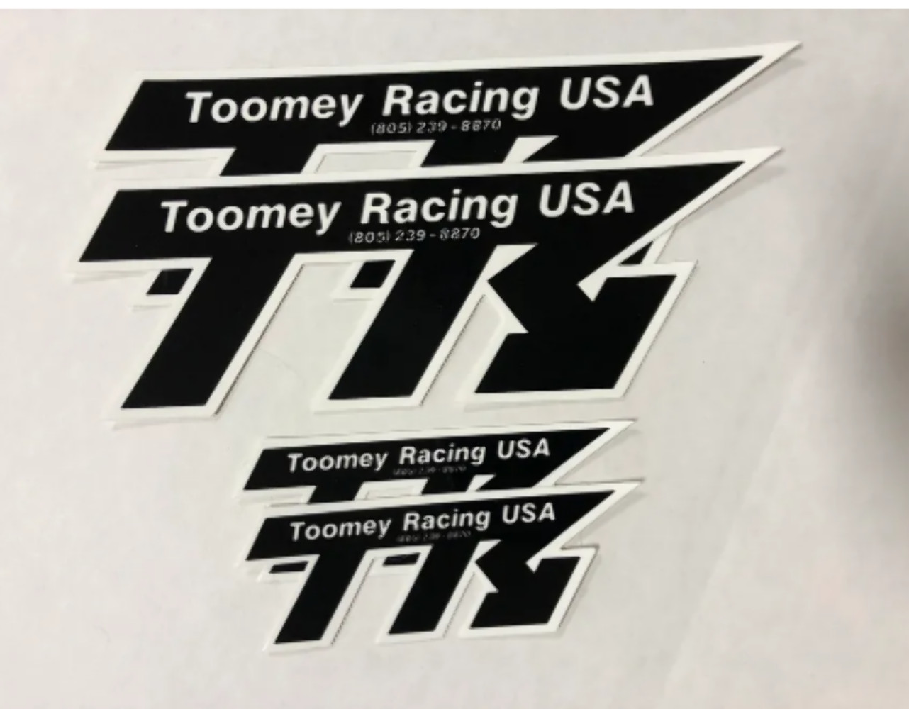 4 x TOOMEY RACING STICKER PACK (2 LG 8″, 2 SM 4″) VINYL Banshee Blaster