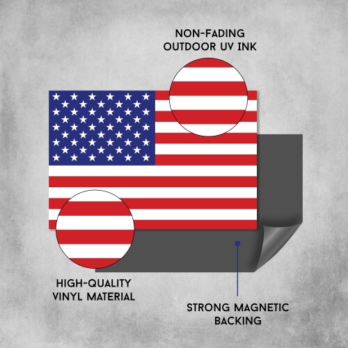 Magnet Me Up American Flag Heavy Duty Magnet Red, White & Blue – 4″ x 6″