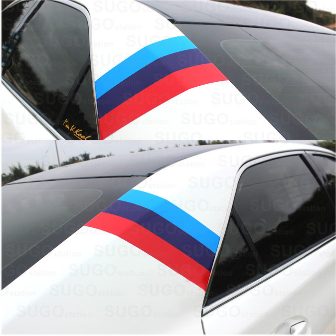 48″ BMW M-Power 3-Colored Racing Body Stripe Decal Custom DIY Sticker 4ft