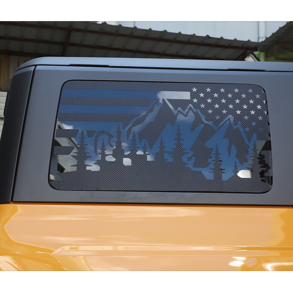 2x Rear Window Glass Sticker Vinyl Decals Cover Exterior Accessories For Bronco