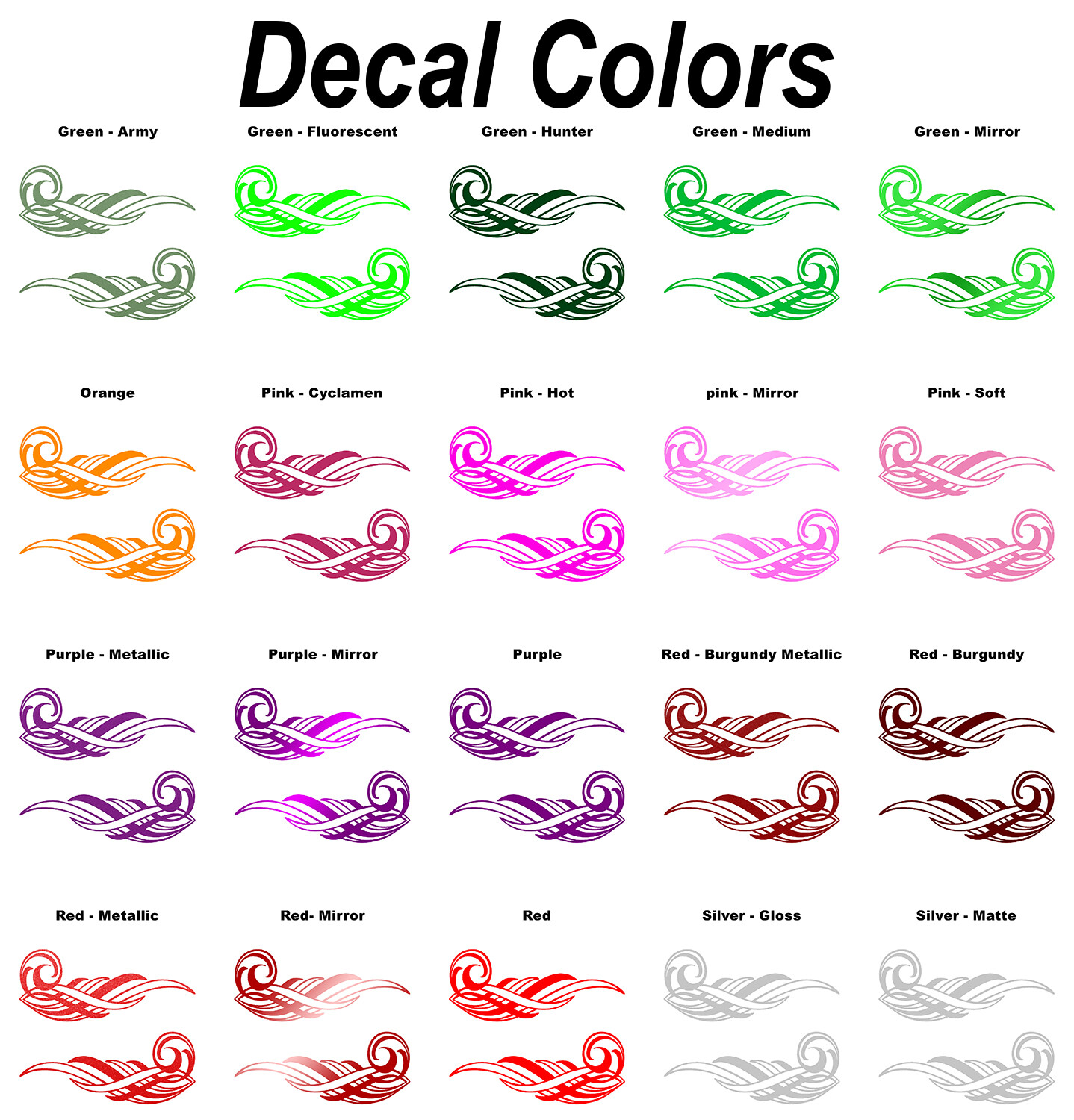 Pinstripe Decal Pair -Many Sizes and Colors to Choose From- Free US Shipping!