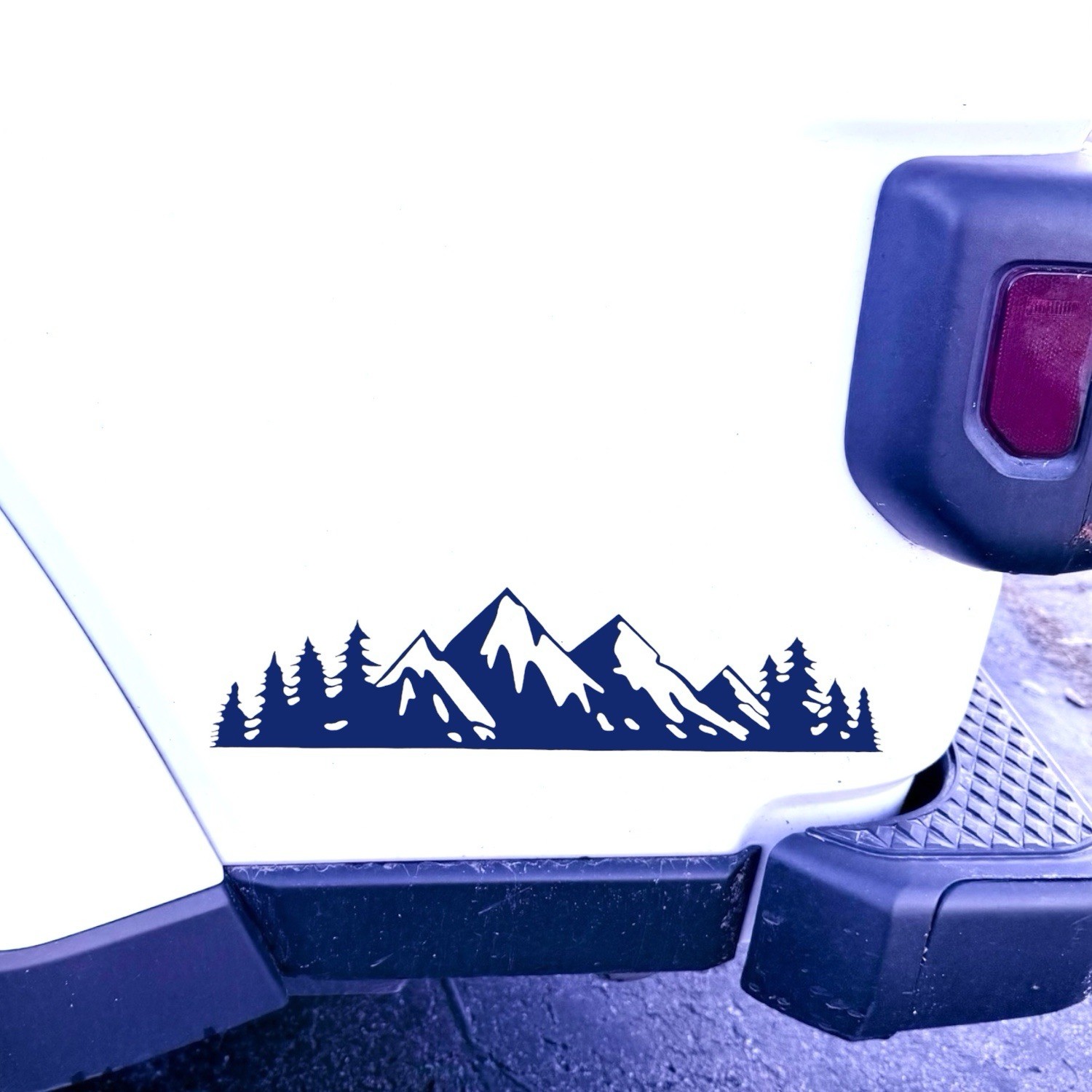 MOUNTAIN RANGE TREE LANDSCAPE SCENE Vinyl Decal -Sticker for Car Jeep Truck