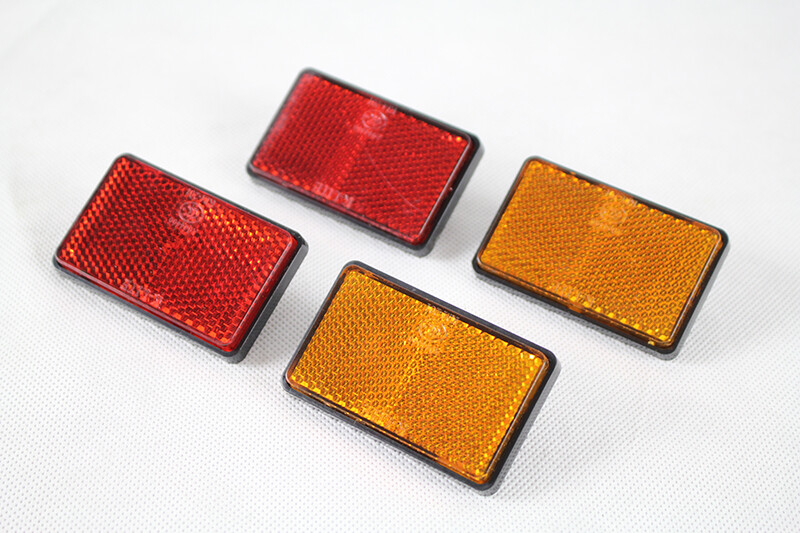 ATV Reflector Bolt On Red & Amber Rectangle Side Marker Universal Motorcycle x2