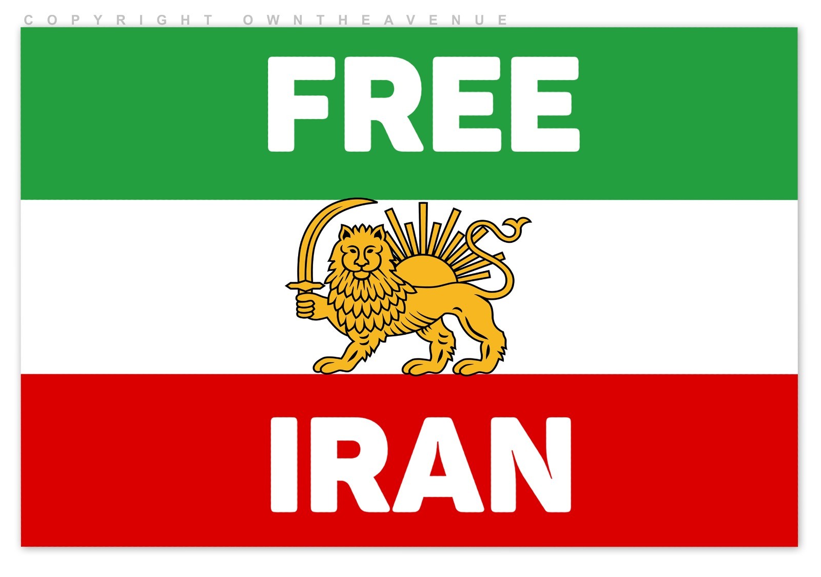 6″ Inches – Free Iran Flag Lion Sun Protest Vinyl Sticker Decal