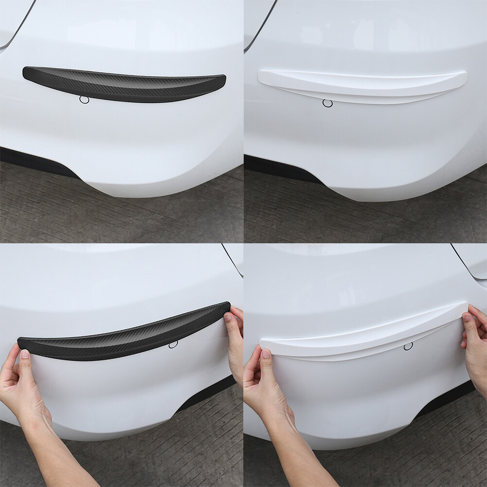 Car Front Rear Corner Bumper Guard Protector Anti-collision Strip Carbon Fiber