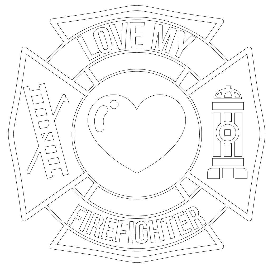 LOVE MY FIREFIGHTER MALTESE CROSS Vinyl DECAL STICKER WINDOW GLASS CAR TRUCK