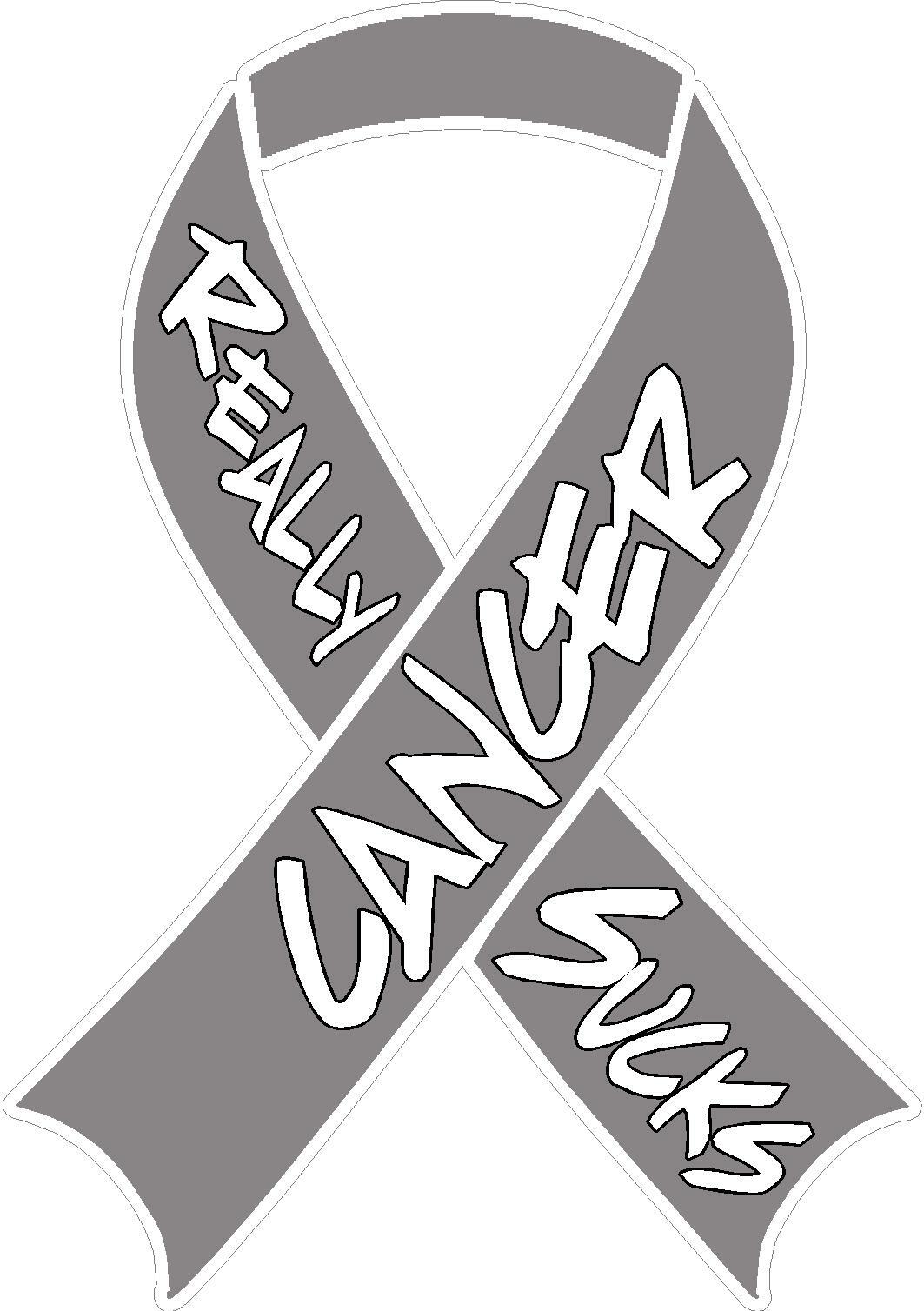 LUNG CANCER REALLY SUCKS RIBBON VINYL DECAL WINDOW STICKER FREE SHIPPING