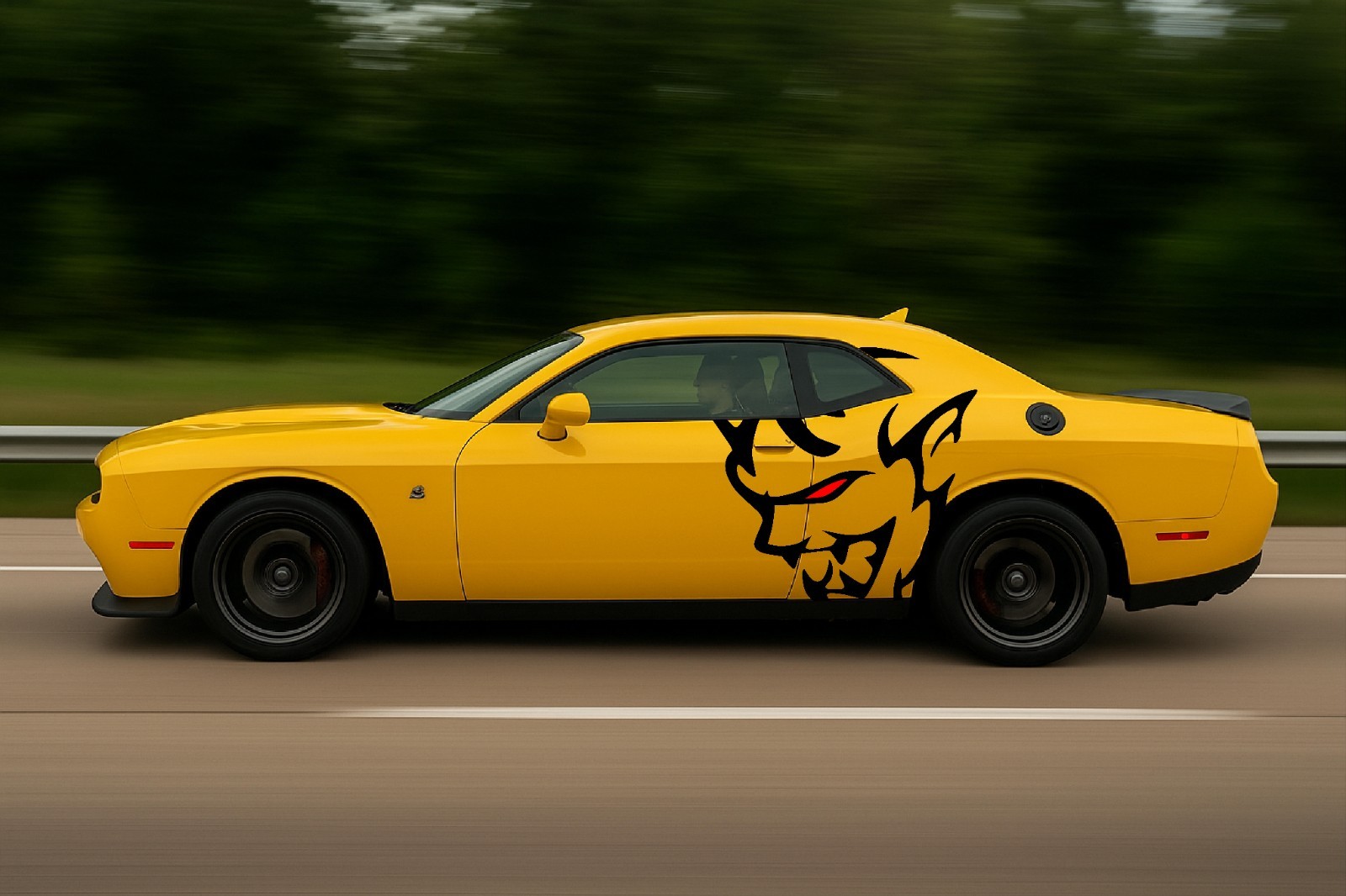 For 2013 – 2023 Dodge Challenger Demon Head Side Design (Includes Both Sides)