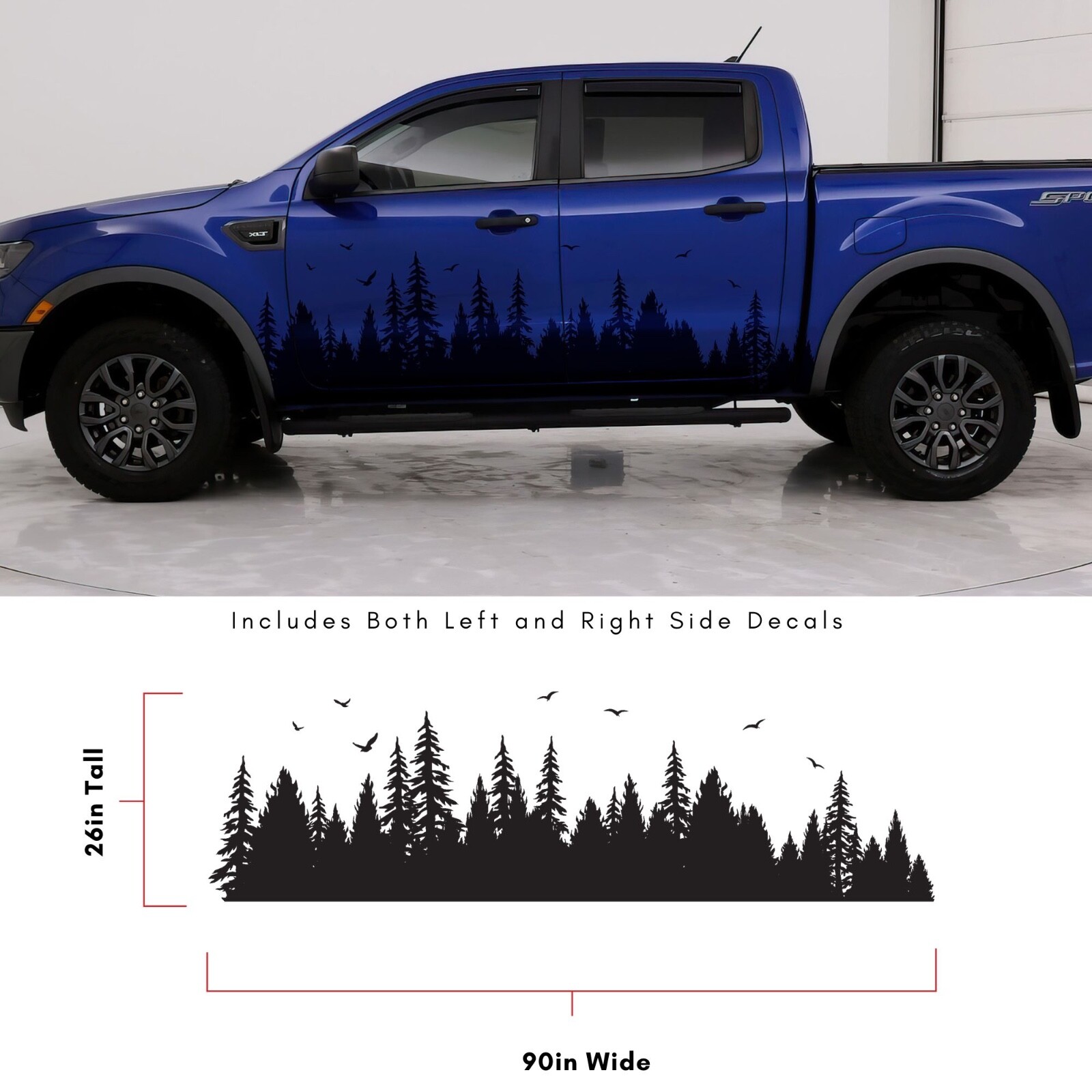 Overland Forest Woodland Off Road Truck Decal for 4Runner. Universal Fit.
