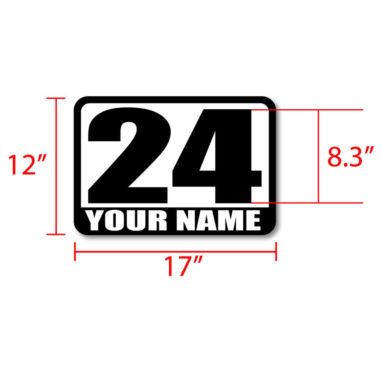 2x Car Door Number Name Stickers 12″ x 17″ Vinyl Decal Racing Track Day