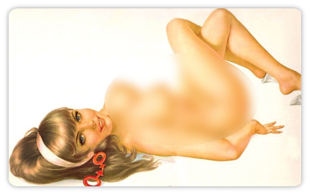 Pinup pin up pin-up girl with blue eyes laying sticker decal 5″ x 3″