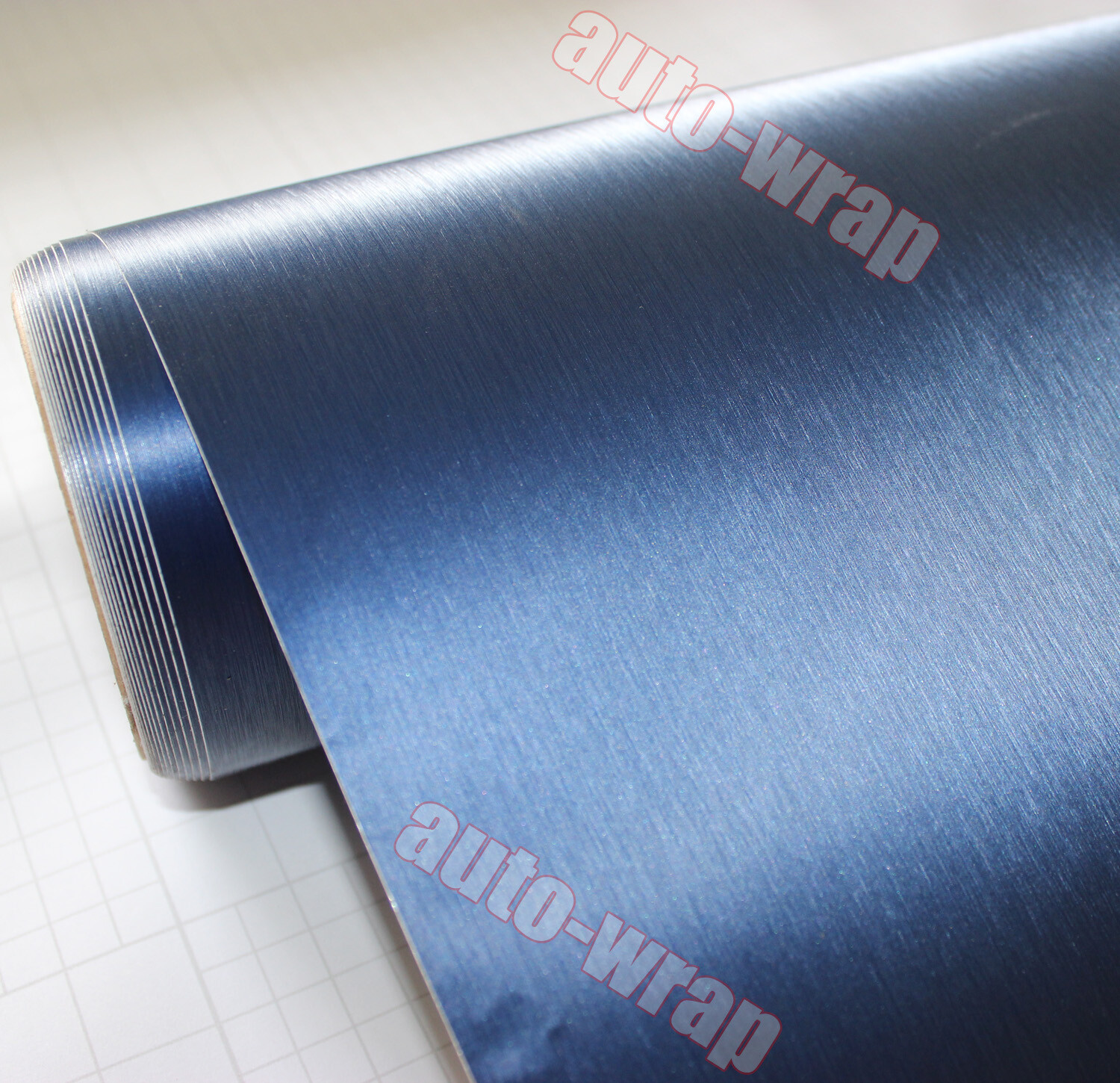 50FT X 5FT Full Car Wrap Blue Metal Brushed Strips Vinyl Satin Matte Sticker US