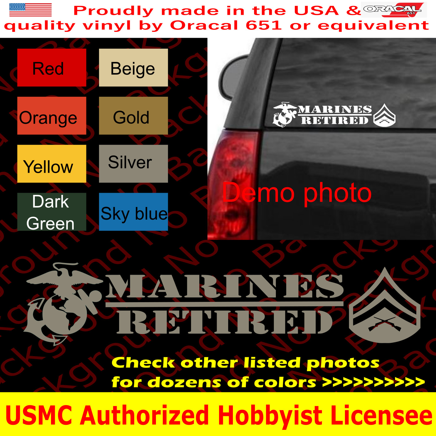 USMC EGA E4 CPL Corporal RETIRED Marines Vinyl Die Cut Decals Stickers Fi AY095R