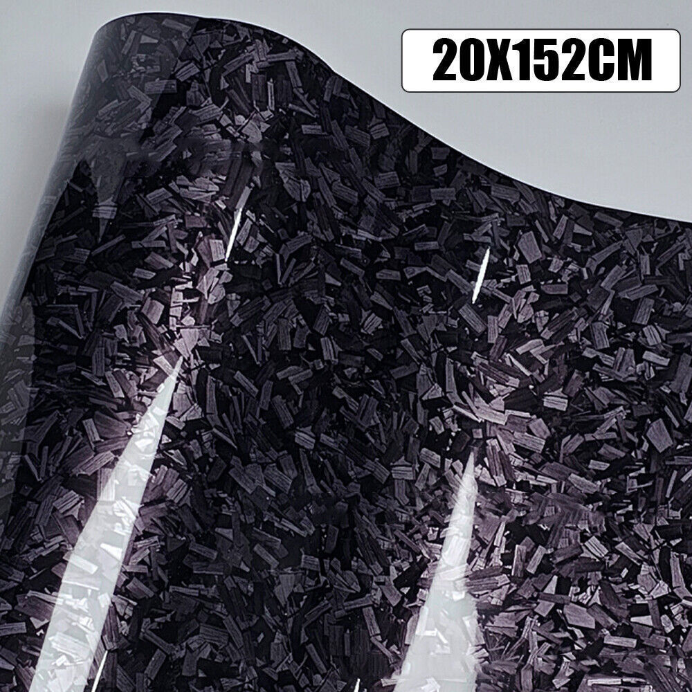 20x152cm Gloss Forged Carbon Fiber Car Vinyl Wrap Air Release Sticker Film Trims