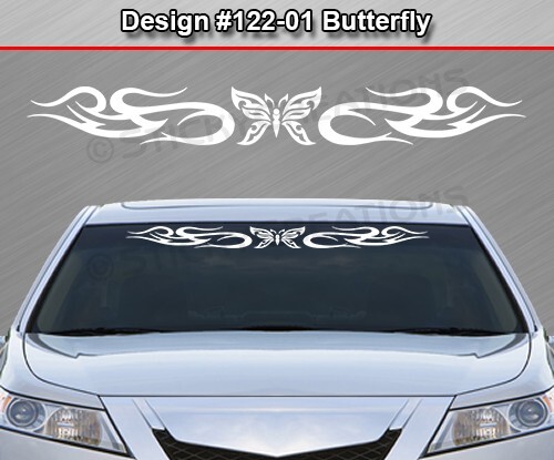 122-01 BUTTERFLY Windshield Decal Window Sticker Vinyl Graphic Tribal Butterfly