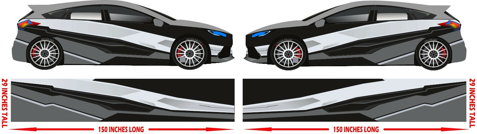 Race Car Side wrap Laminated Print Modified Late Model Super Stock St0 Gray Wolf