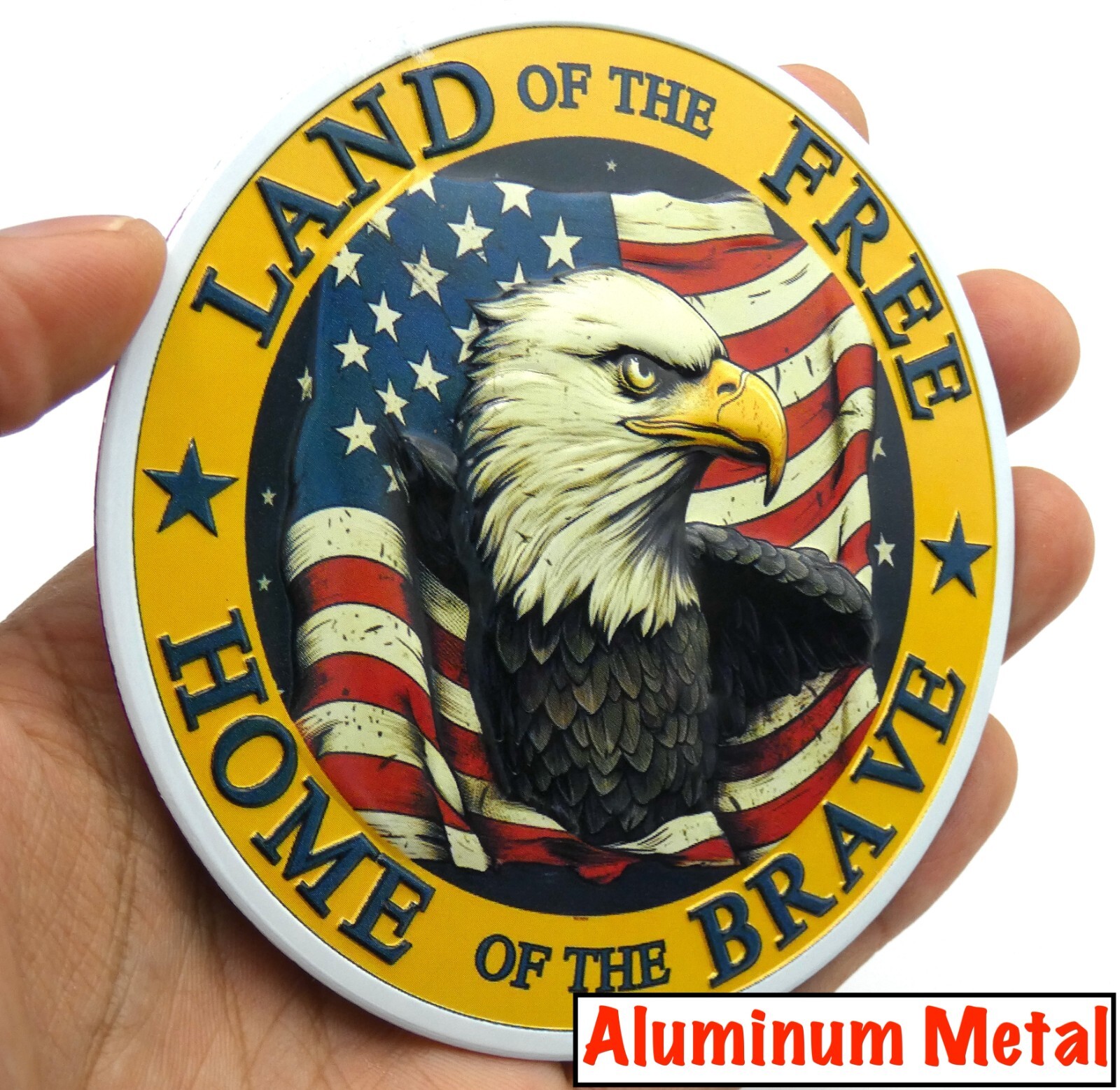 ALUMINUM Patriotic VETERAN Stickers Military Decals Motorcycle, Car Emblem 3.5″