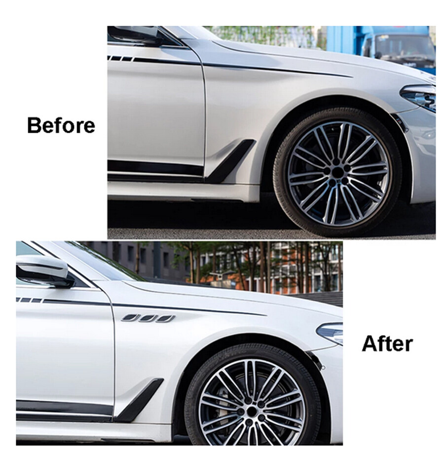 Sticker Fake Air Vent Trim 3D Chrome Metal Fit For Car Fender Hood Intake Decor