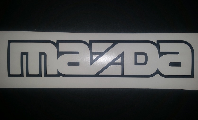 Mazda Outline vinyl sticker / decal 179mm x 35mm approx in plain colours