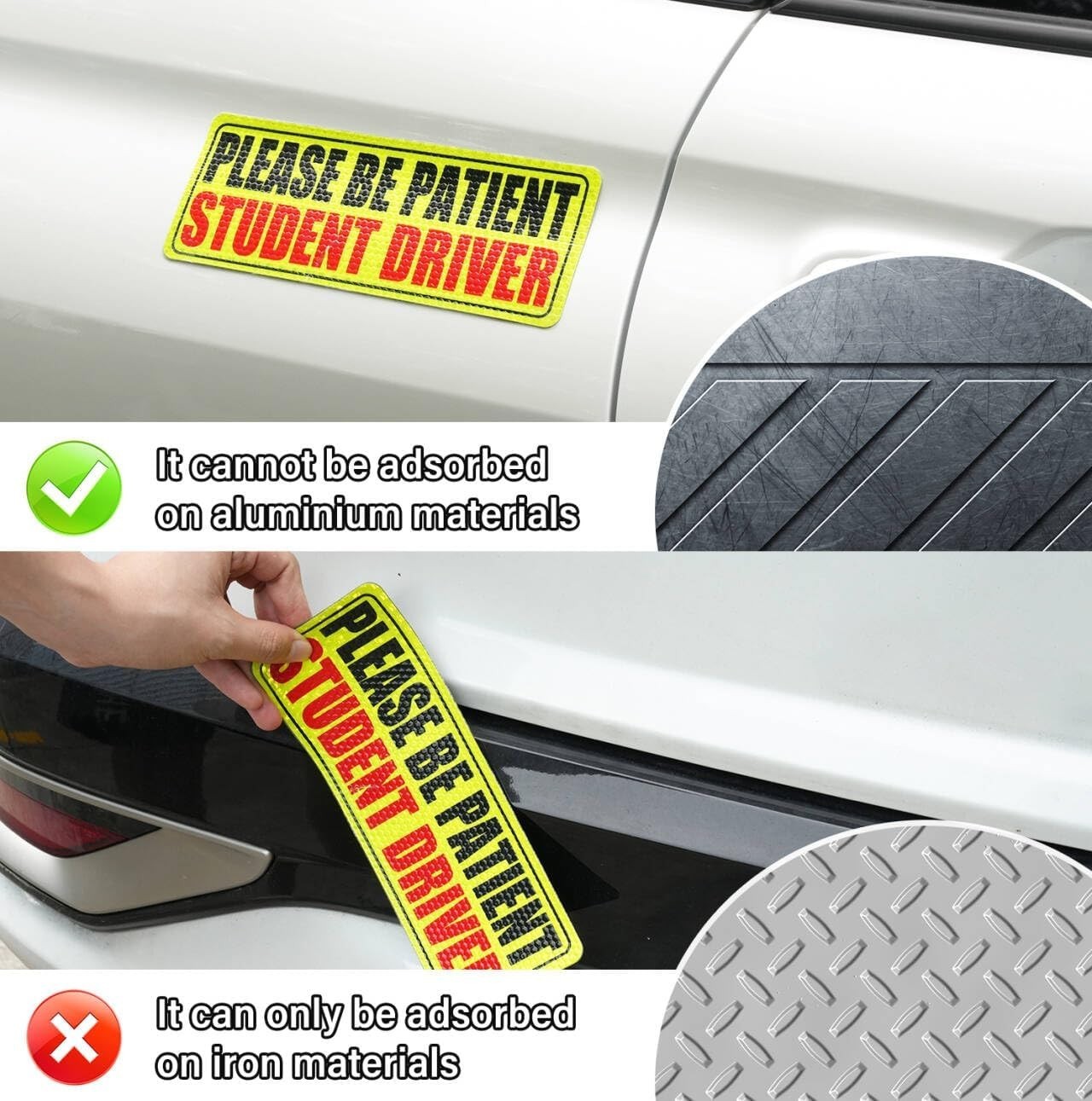 Durable 3-Piece Student Driver Magnet Set – Essential Car Accessory for Novices