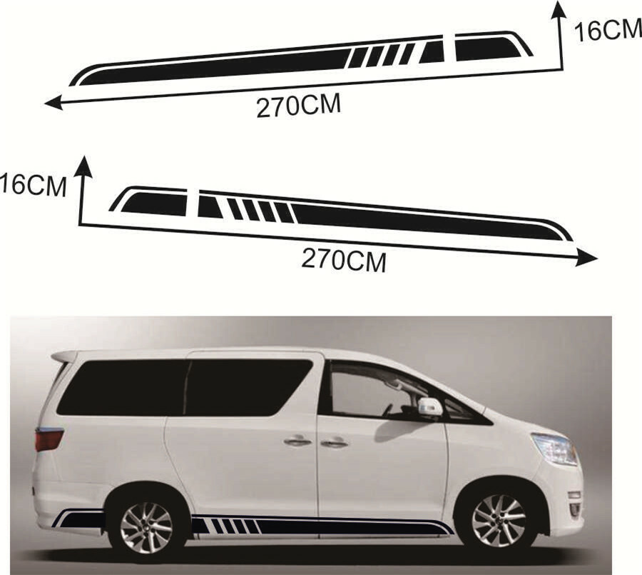 Car Sticker Decal Trim Waterproof Pair 270 x16cm Fit For Toyota Sienna 1998-2024
