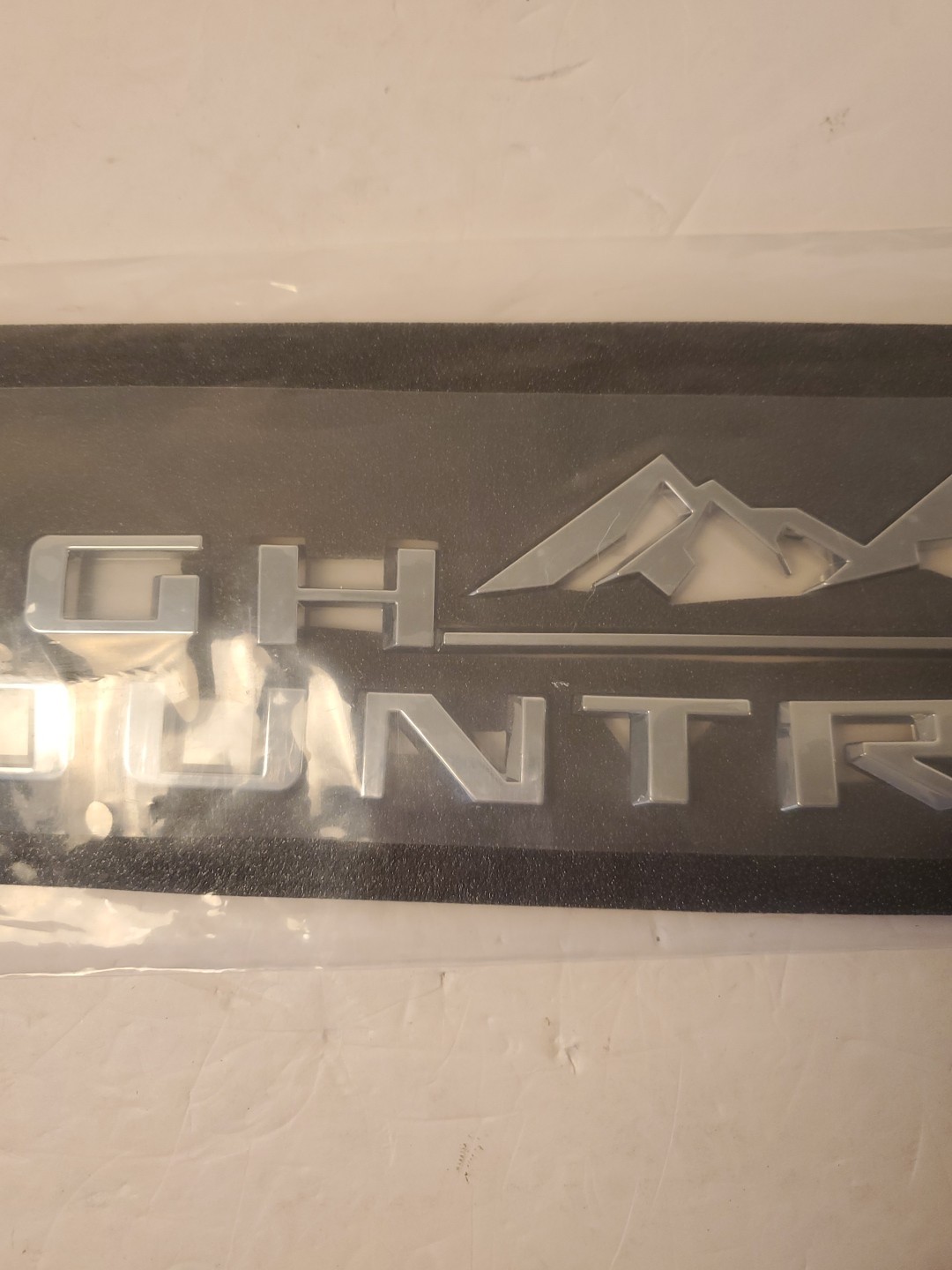 High Country Decal “High”+”Country” Chrome Silver W/Adhesive Back AFT