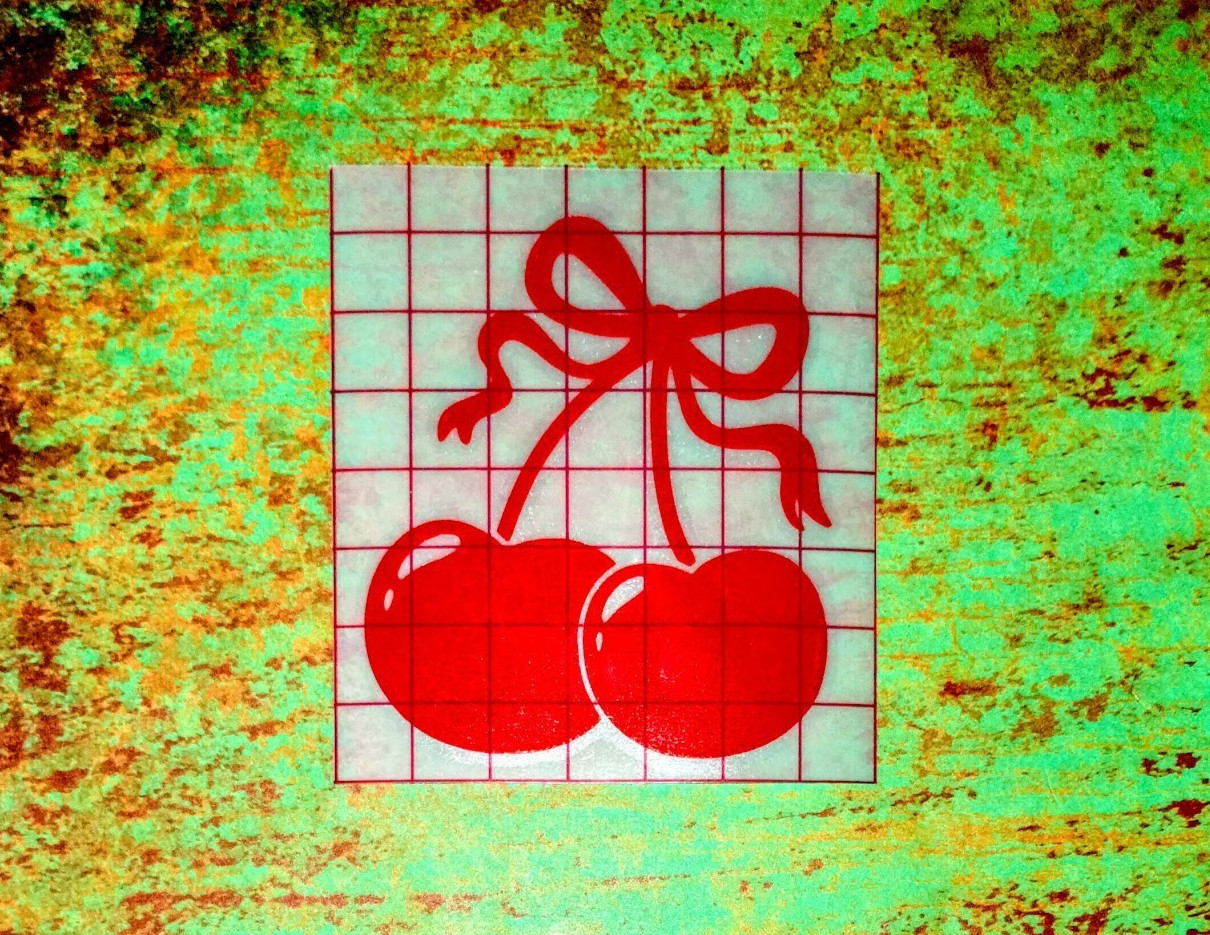 Cherries (w/Bow) Vinyl Decal | Cute Flirty Fun Wild Girly | Car Window Decor
