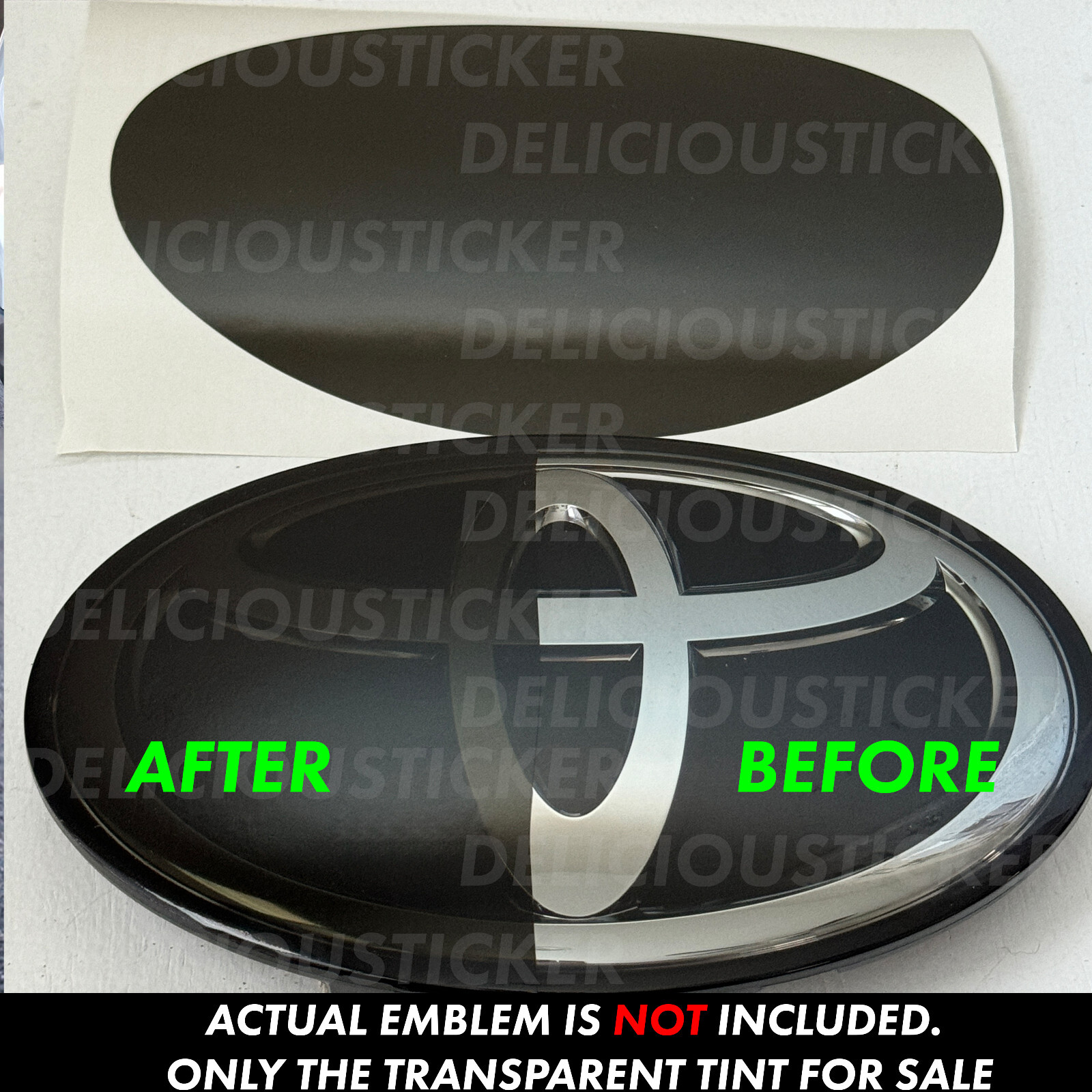 For Camry 2018-2024 Dark Smoke PreCut Tint Overlay Front Emblem Decal ppf Vinyl