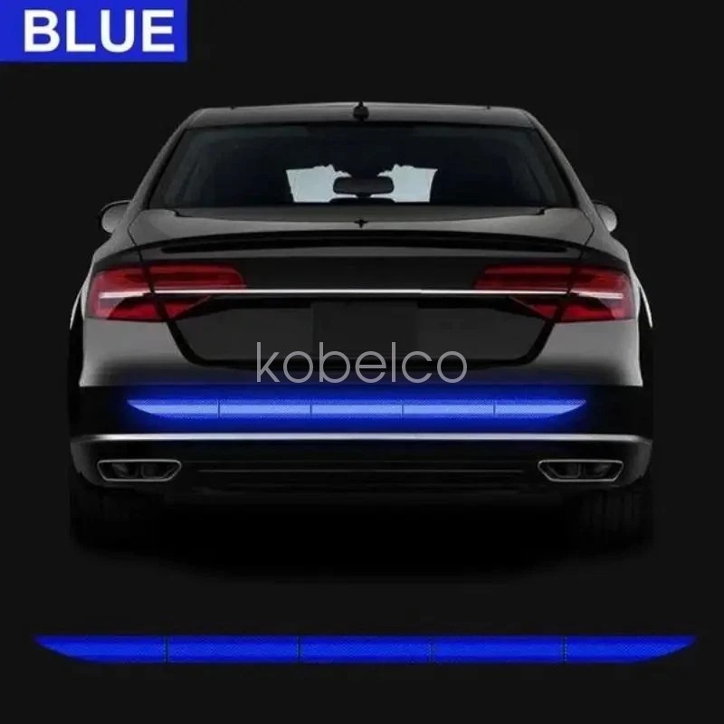Blue Car Auto Trunk Reflective Warning Sticker Rear Bumper Safety Strip Decal