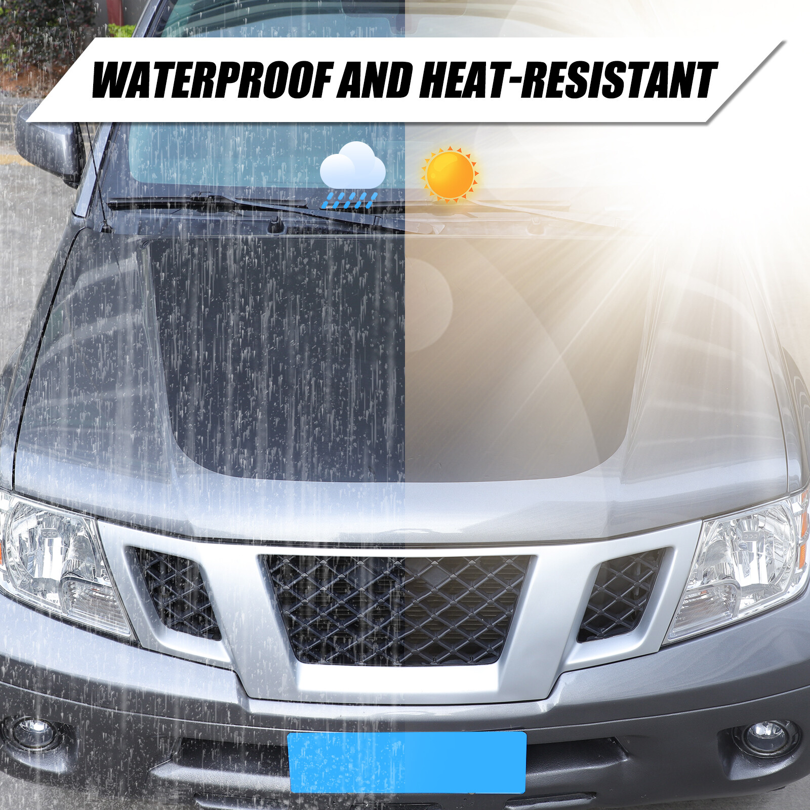 Black Front Exterior Hood Trim Sticker Decal For Nissan Frontier 2009-2017
