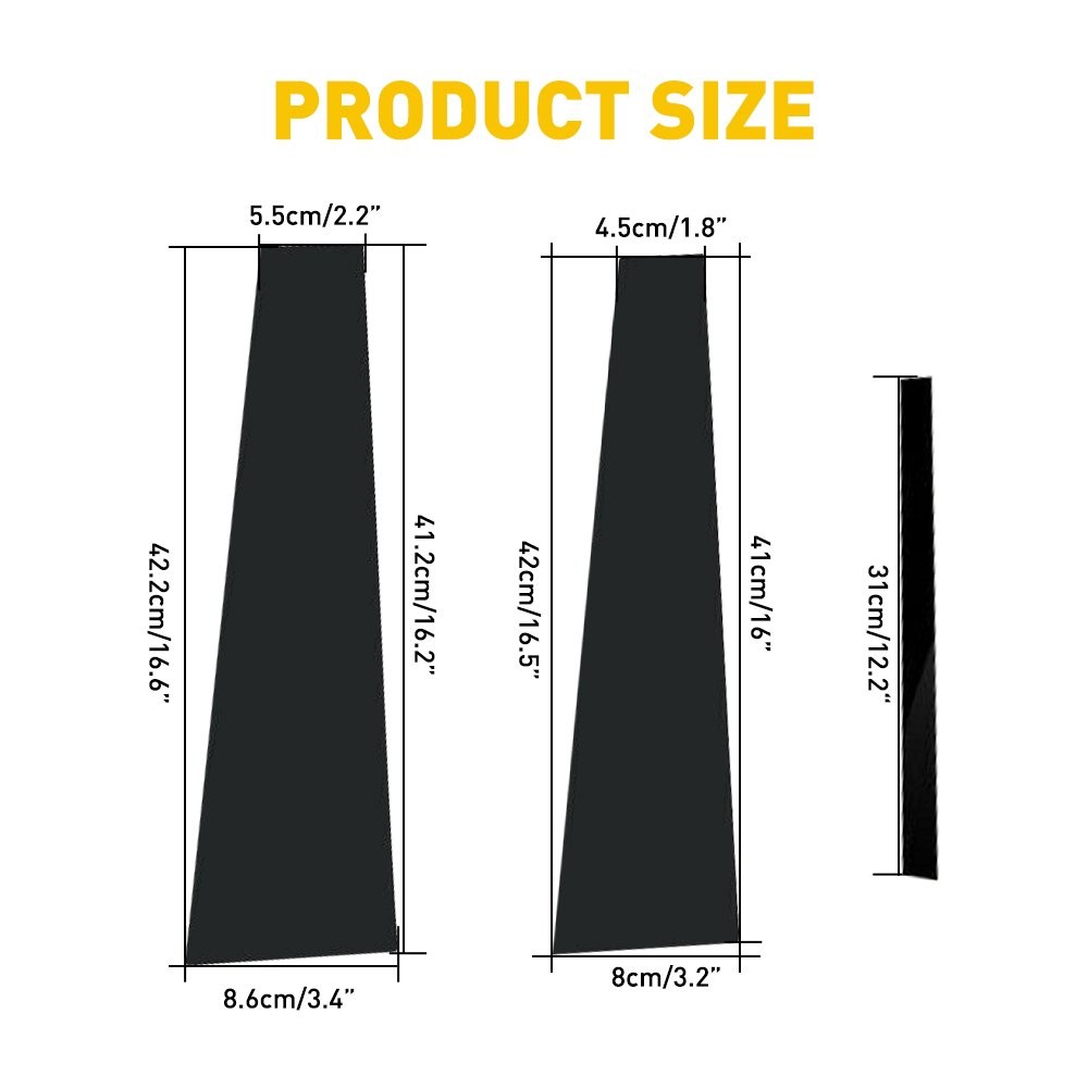 6/12x Black Pillar Posts for Honda Accord 13-17 Window Door Trim Cover Kit USA A