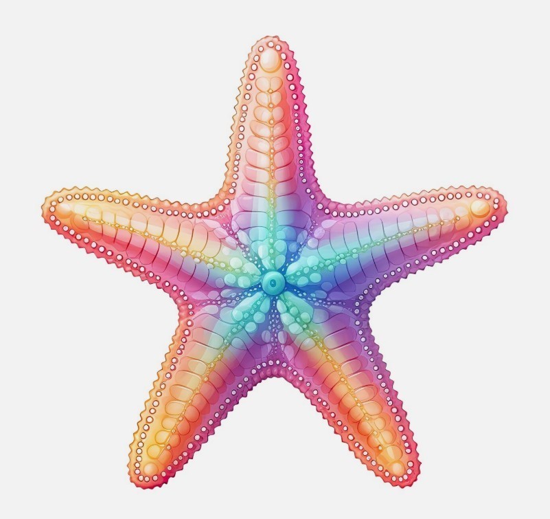 Starfish Cute Sticker (5 Inch) Waterproof Adhesive Peel & Stick Car Bumper