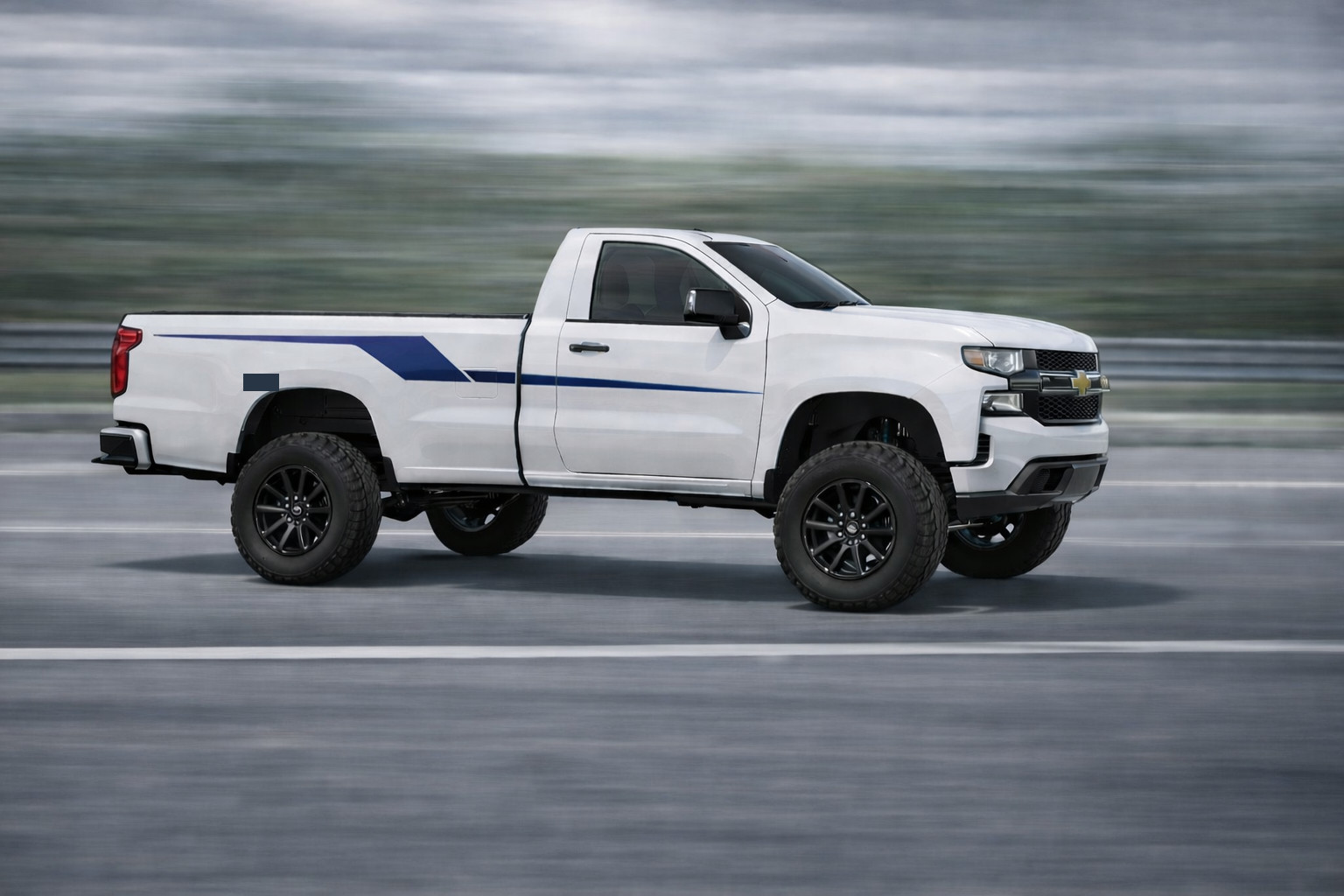 Sport Design Side Stripes Compatible With Chevy Silverado Premium Vinyl