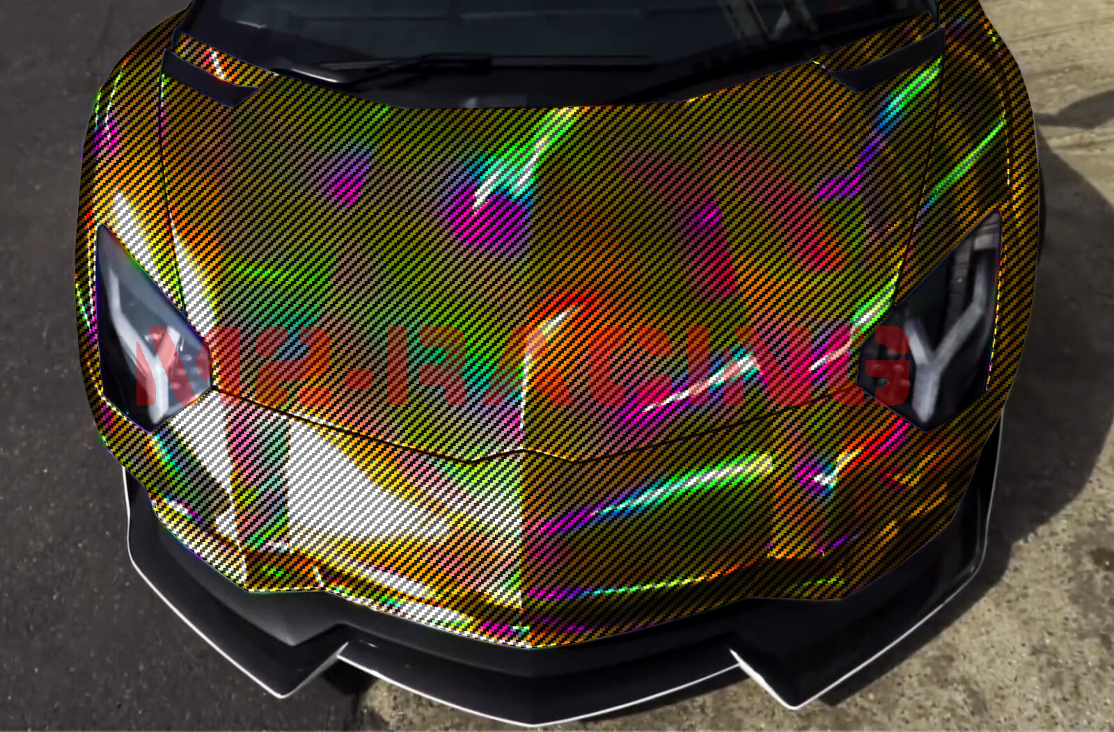 Holographic Carbon Fiber Gold Laser Chrome Car Vinyl Wrap Sheet Decal Sticker