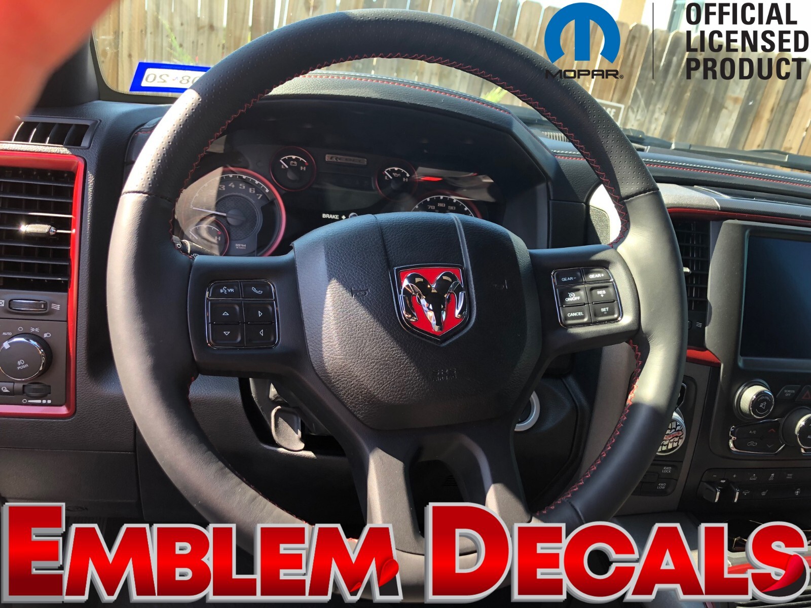 Dodge RAM 1500 Steering Wheel Head Emblem Inlays Decals 13 14 15 16 17 18 DS