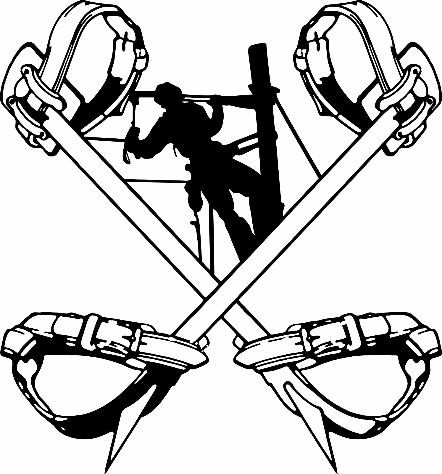 Lineman Electrician Wireman Climbing Hooks Car Truck Window Vinyl Decal Sticker