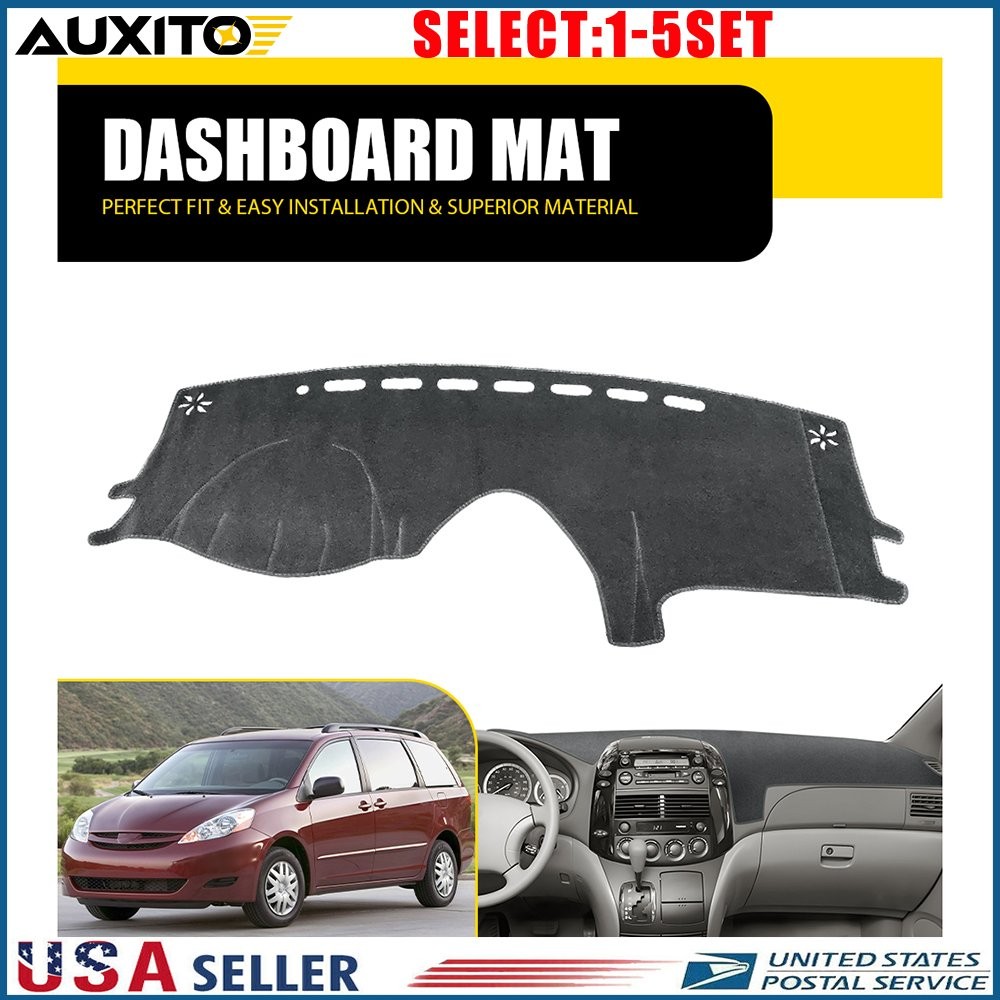 Gray Dashboard Mat for Toyota Sienna 2004 2005 2006 2007 2008 2009 2010 1-5X