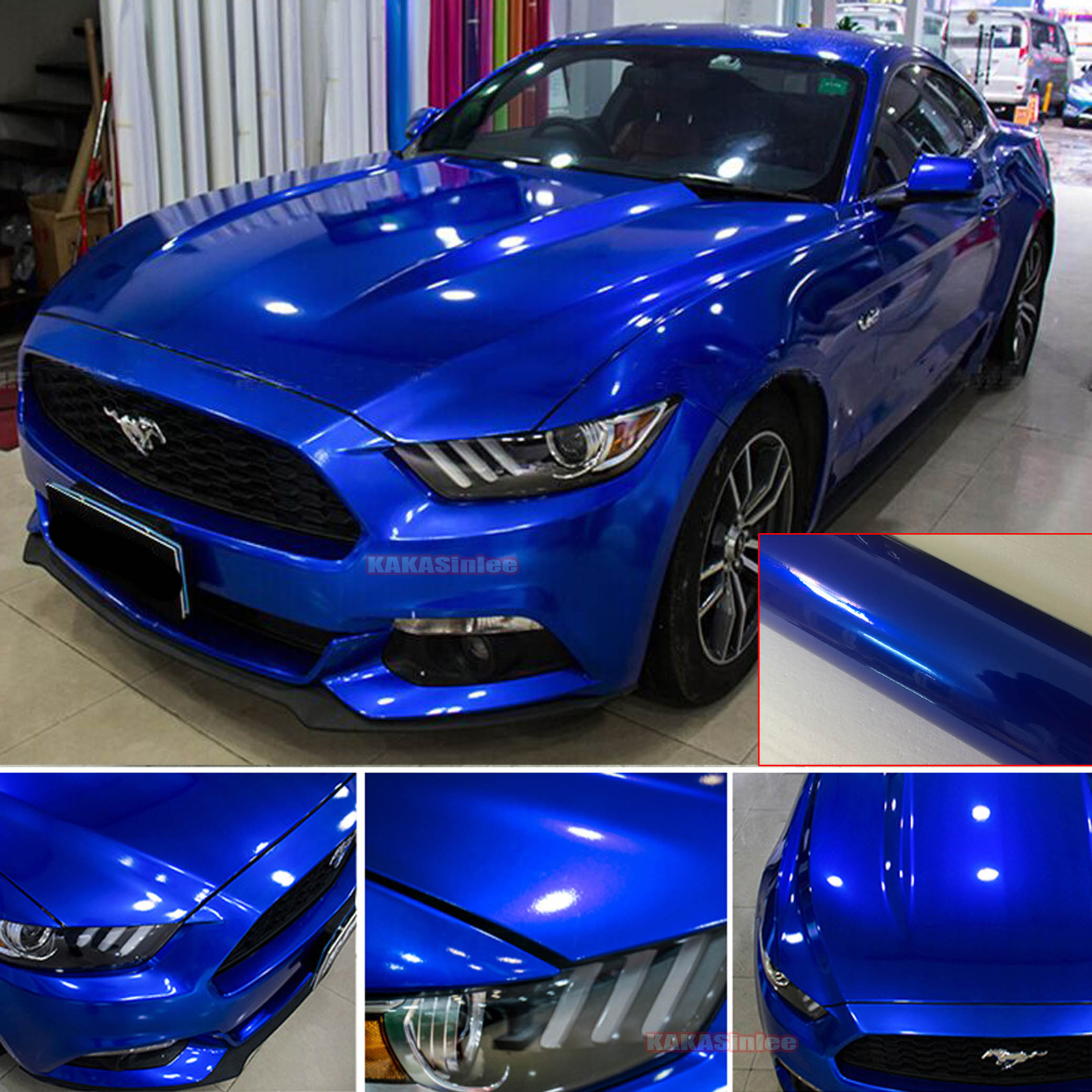 Blue Whole Car Wrap Pearl Glossy Sparkle Metallic Chrome Vinyl Decal Sticker AX