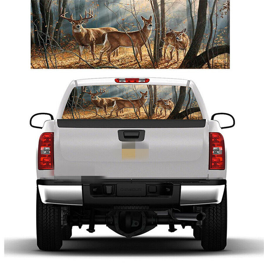 Pickup Truck SUV Car Rear Window Graphic Decal-Tint Print Sticker Deer Animals