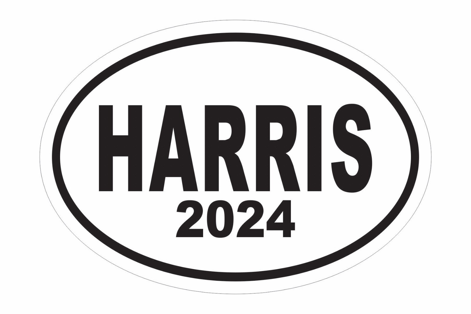 KALAMA HARRIS 2024 PRESIDENT oval Euro vinyl decal sticker 5″ x 3″